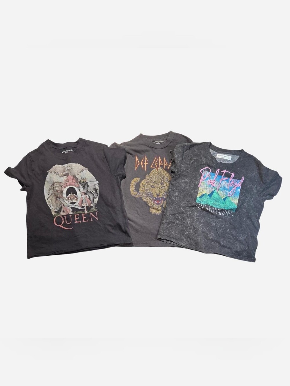 Abercrombie Kids Band Tee Lot of 3 - Queen, Pink Floyd & Def Leppard